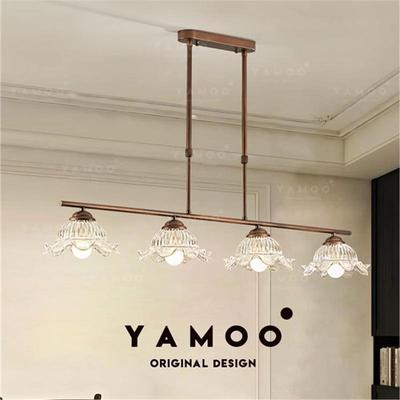 法式中古风餐厅吊灯2025新款美式复古高级感一字长条餐桌饭厅吊灯