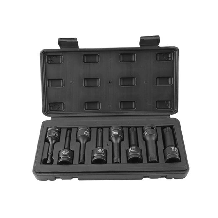 波斯工具 8件套12.5mm系列气动风动十二角旋具套筒组套BS365810B