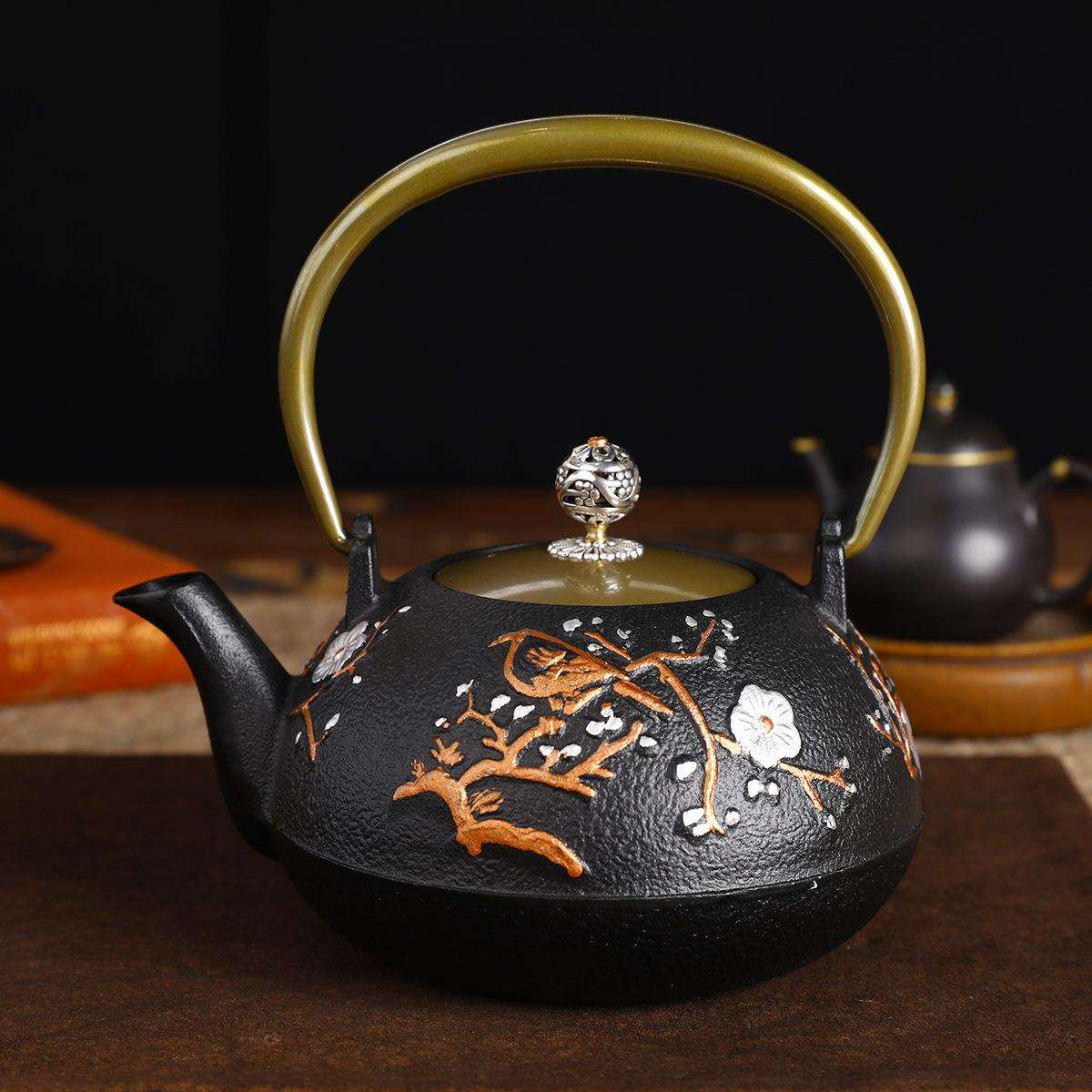 铁壶煮茶壶铸铁壶家用泡茶壶碳火炉器具户外明火烧水壶围炉煮茶