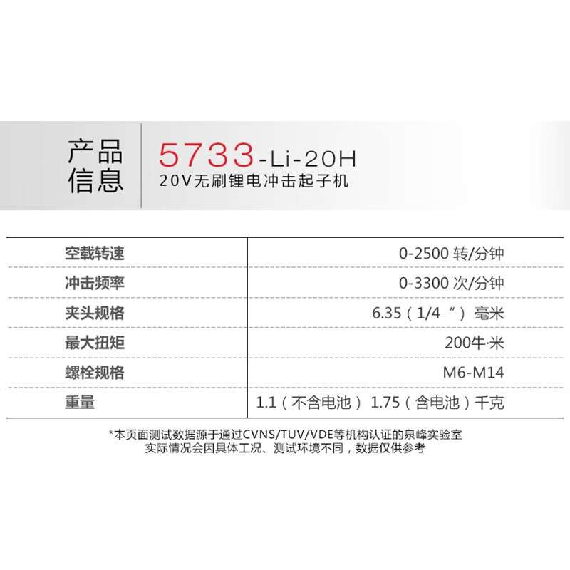 大有大有20V锂电无刷电动螺丝批充电冲击起子机200牛米5733-Li-20