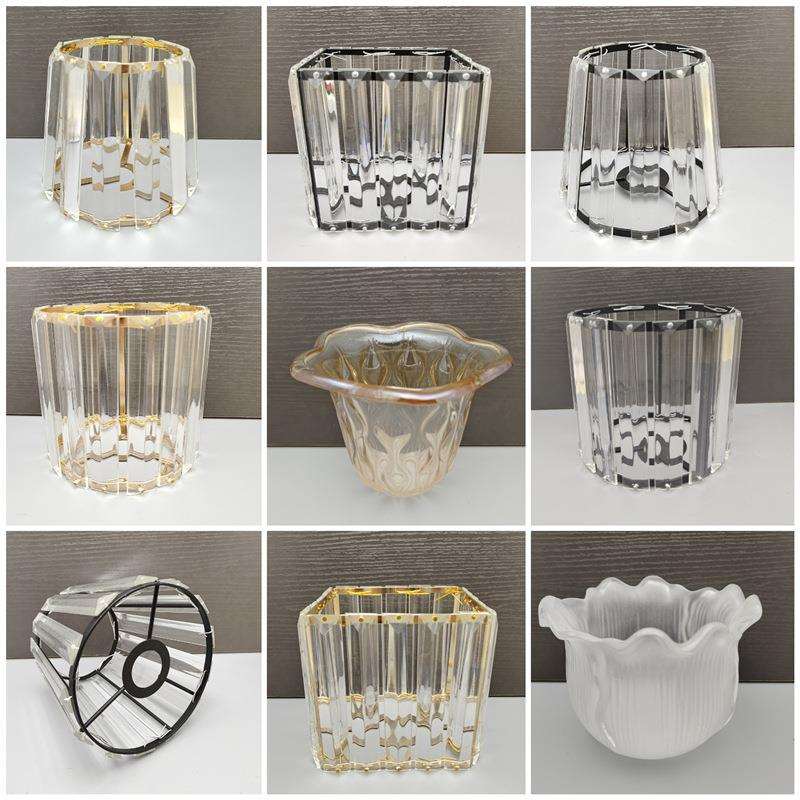 恒大精装房通用玻璃创意灯具配件水晶吊灯台灯壁灯外壳替换布灯罩