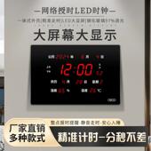 2025新款 跨境led数码 电子万年历 客厅静音挂壁钟自动感光大屏时钟