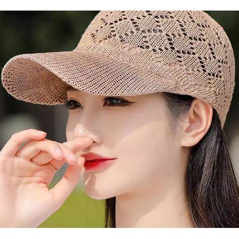 帽子女夏天遮阳帽女士帽子透气网眼太阳鸭舌帽子网纱棒球帽女