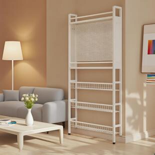 拉车套罩洞洞板置物架书架门后超薄铁艺架子可落地收纳靠墙储物儿