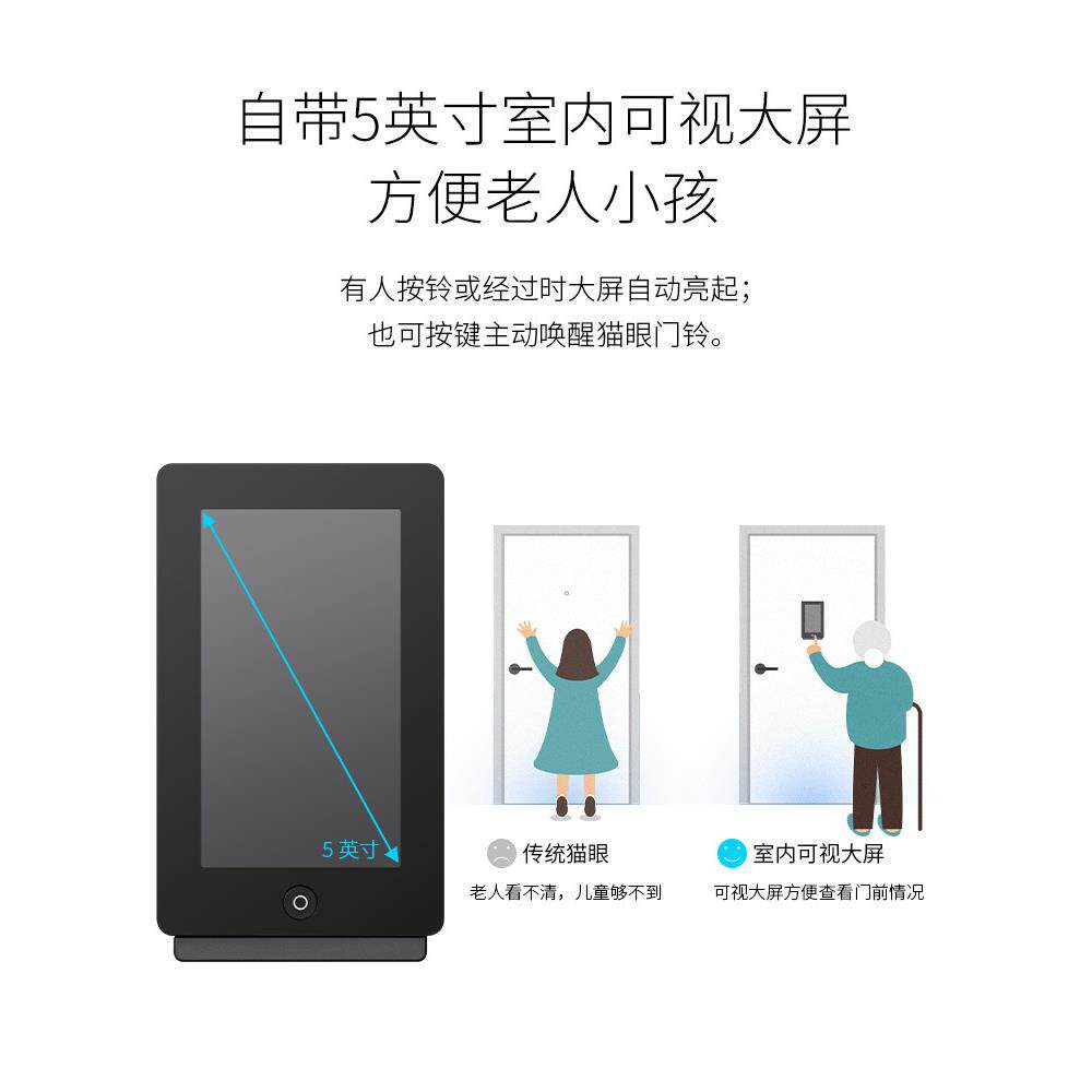Tplink无线视频门铃显示防盗门监控对讲数字智能猫眼摄像头
