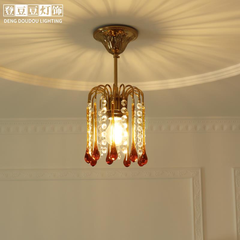 登豆豆 意大利中古茶色光泪滴吊灯 入户玄关衣帽间走廊过道吸顶灯