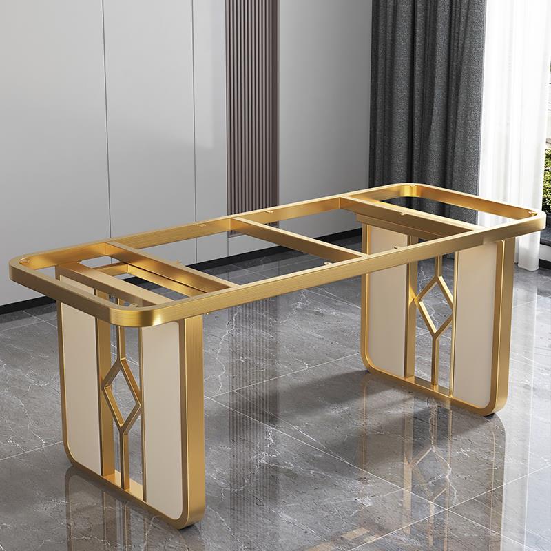 轻奢岩板大理石餐桌脚架不锈钢桌腿支架书桌茶几办公桌脚铁艺底座