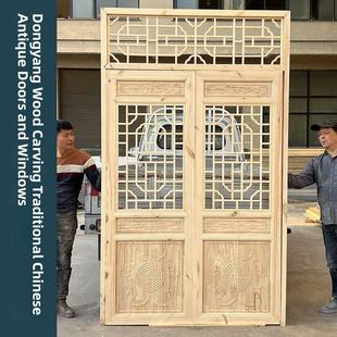 彷古门窗实木花格东阳木雕屏风中式隔断窗花格栅镂空雕刻装饰定制