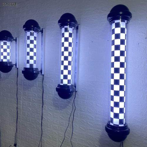 美发美容转灯理发店圆柱LED广告转灯覆古发廊灯箱户外挂墙防水