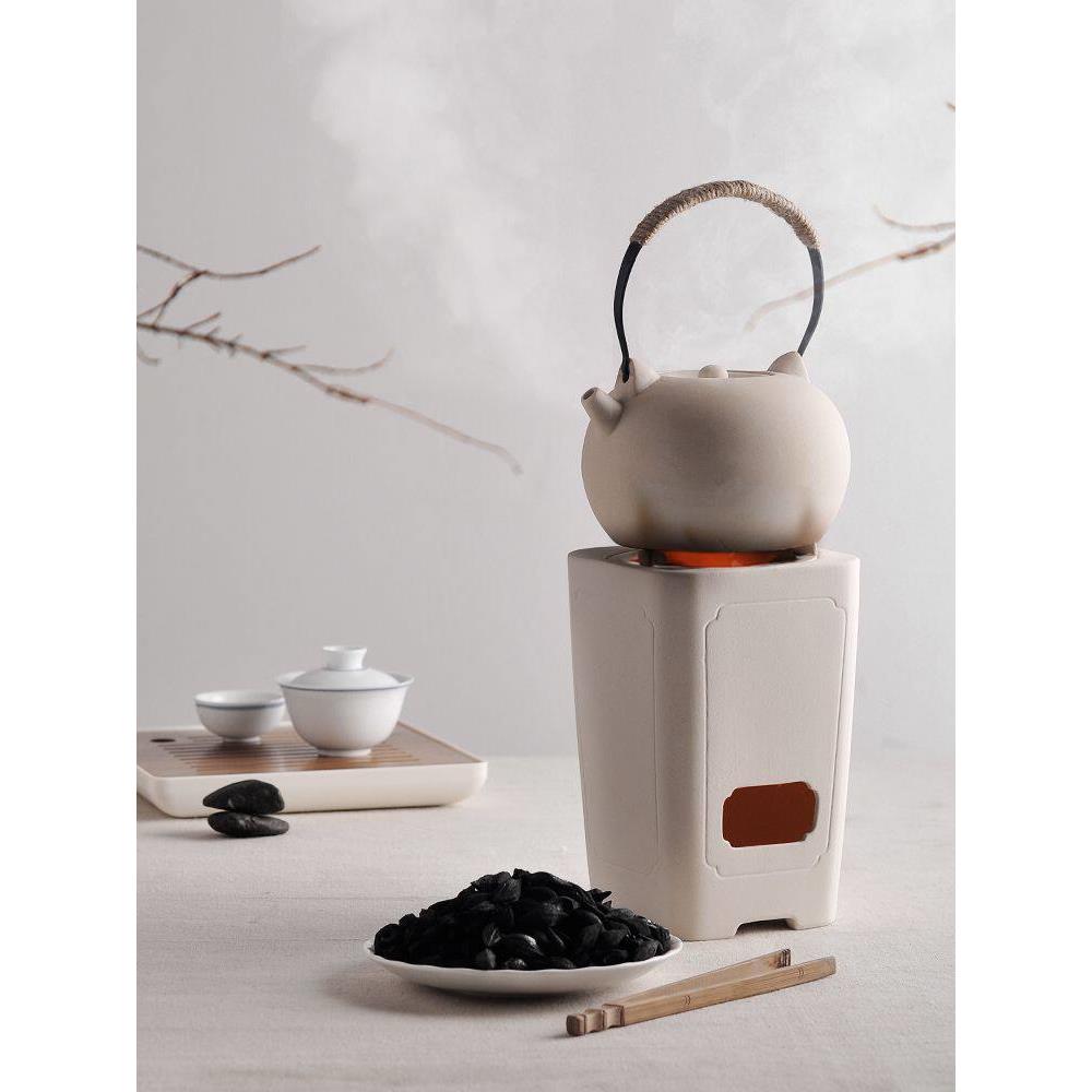 白土潮汕功夫茶炉茶炉木炭炉木炭小泡茶专用老式提梁水壶家用