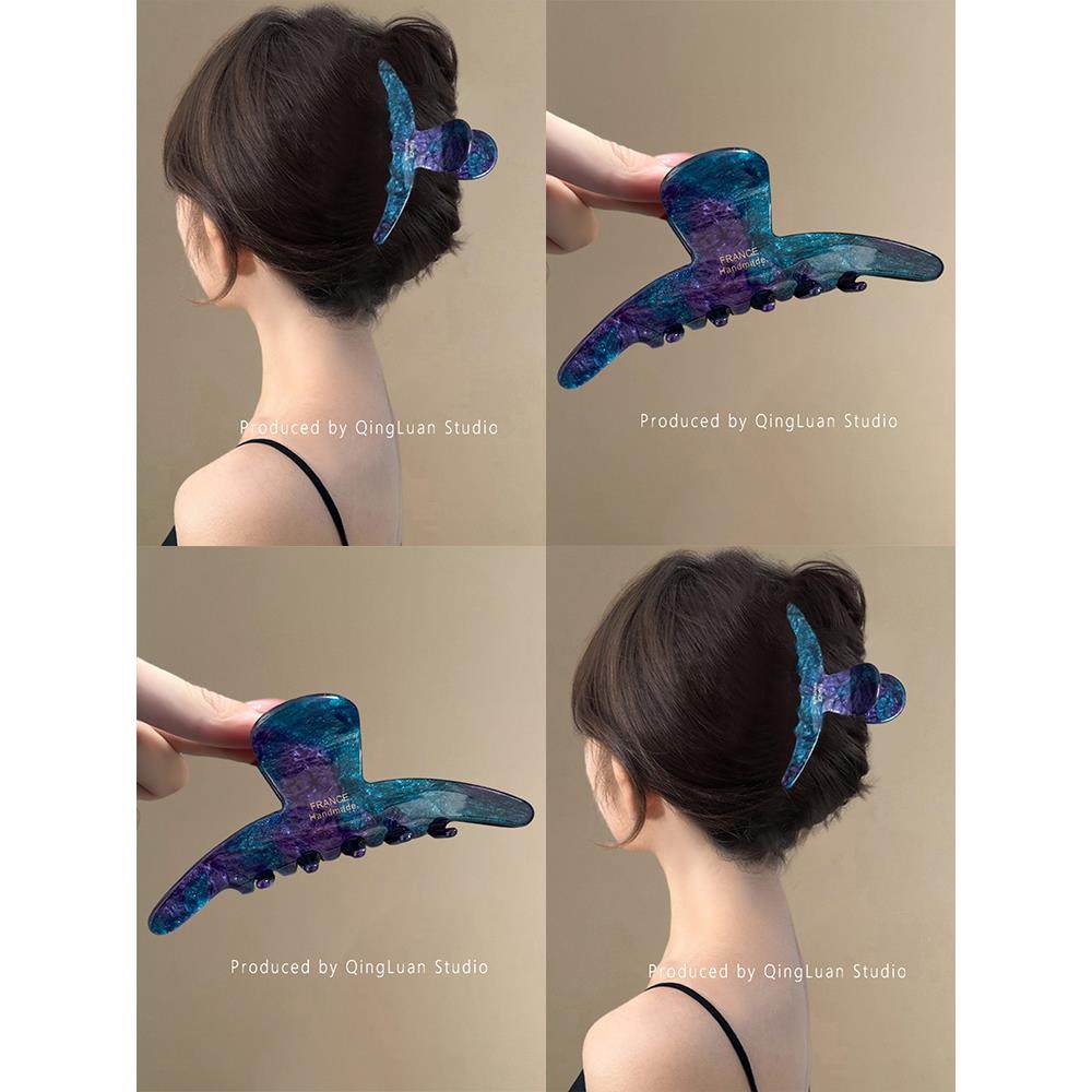 星河入梦~醋酸晕染抓夹女2025春夏晕染高级感鲨鱼夹后脑勺盘发器