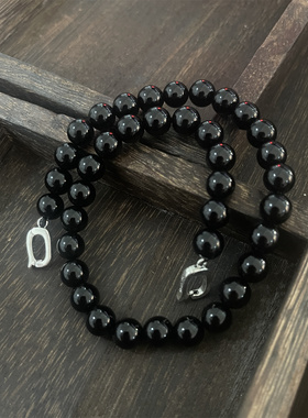 S925银虎眼石黑曜石半截链DIY延长链 N16496