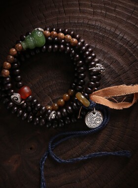 S925银紫金钵盂碧玉和田玉玛瑙金丝楠木扎基手串 S10410