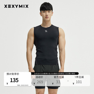xexymix杰克茜韩国进口男标健身无袖 背心弹力运动跑步FXTC0108T