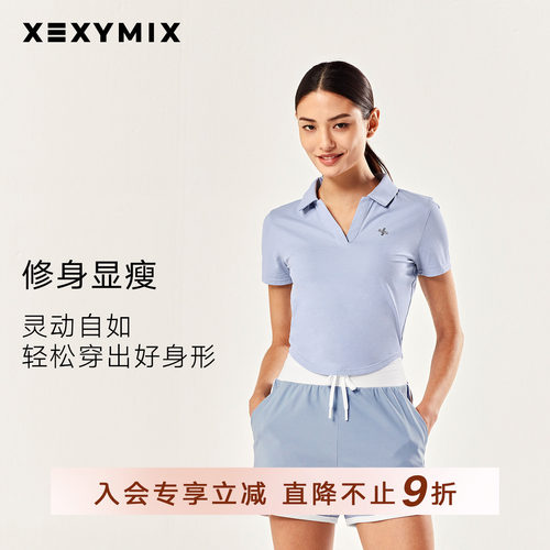xexymix圆弧下摆短袖T恤POLO衫