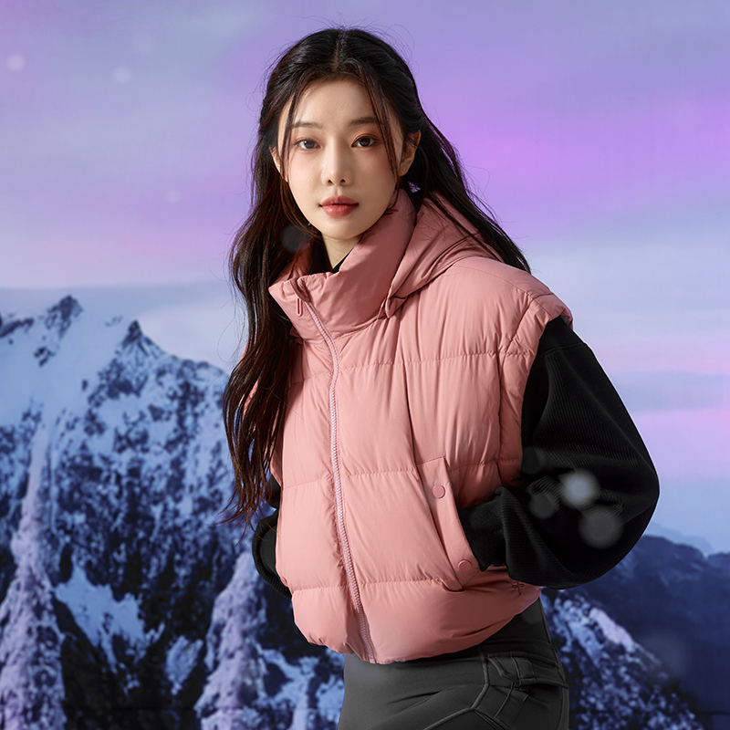 xexymix落肩连帽鹅绒马甲