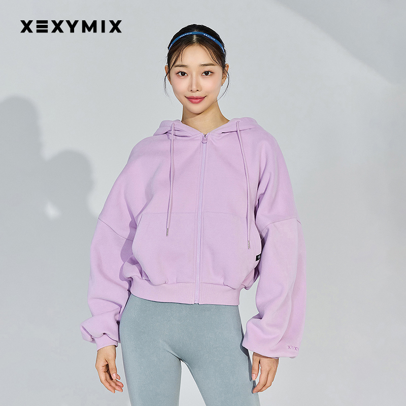 xexymix廓形拉绒连帽开衫