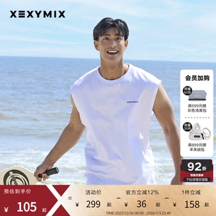 xexymix杰克茜男小标宽松版 背心舒适简约休闲运动XSMWC01J2 型无袖
