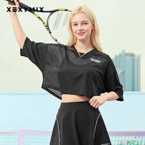 xexymix杰克茜女宽松网眼短袖T恤