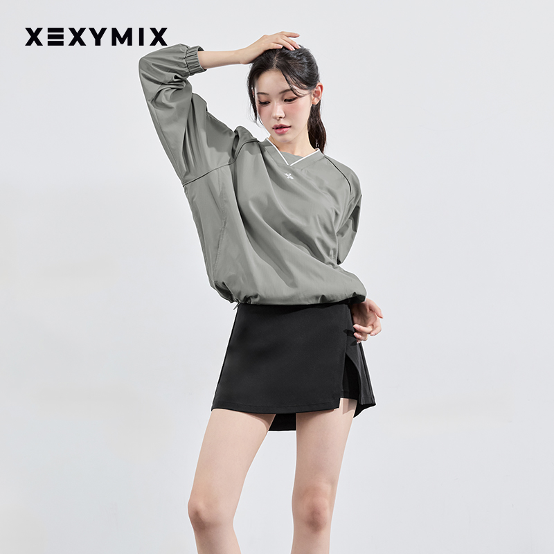 xexymix拼接薄款套头夹克