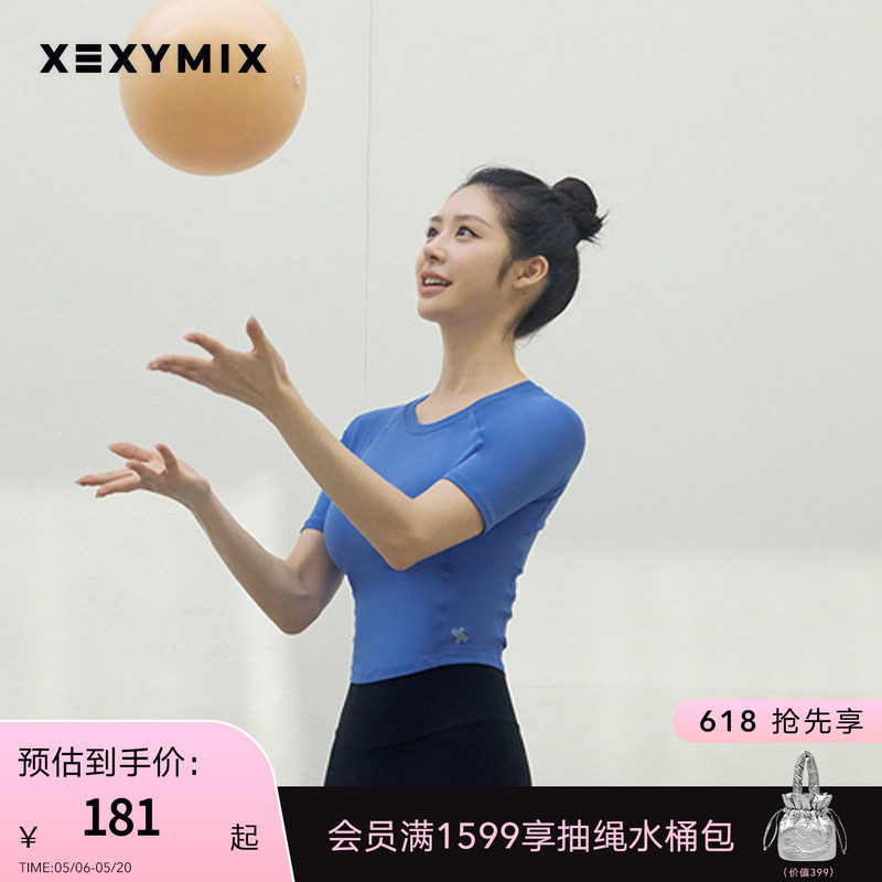 xexymix杰克茜韩国进口女基础T恤休闲瑜伽健身舞蹈运动FXT