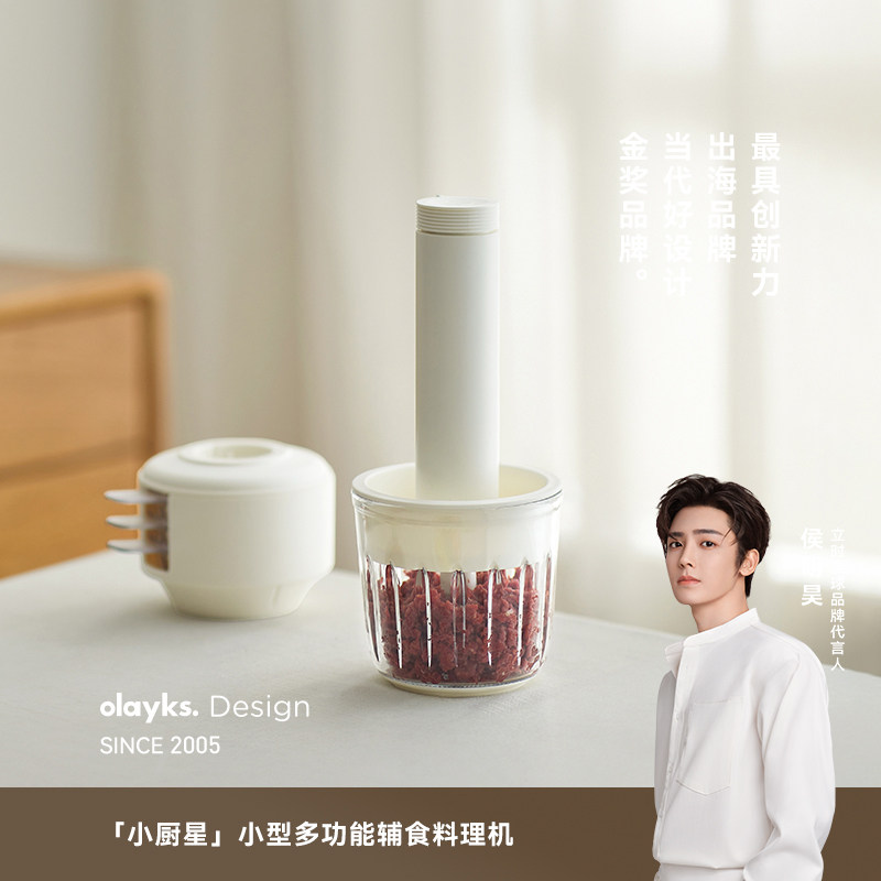 olayks立时绞肉机家用佐料机多功能小型电动搅拌机辅食备餐料理机