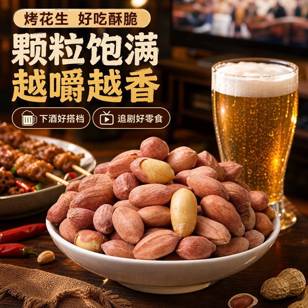 尚恰脱油五香烤花生新货下酒图片