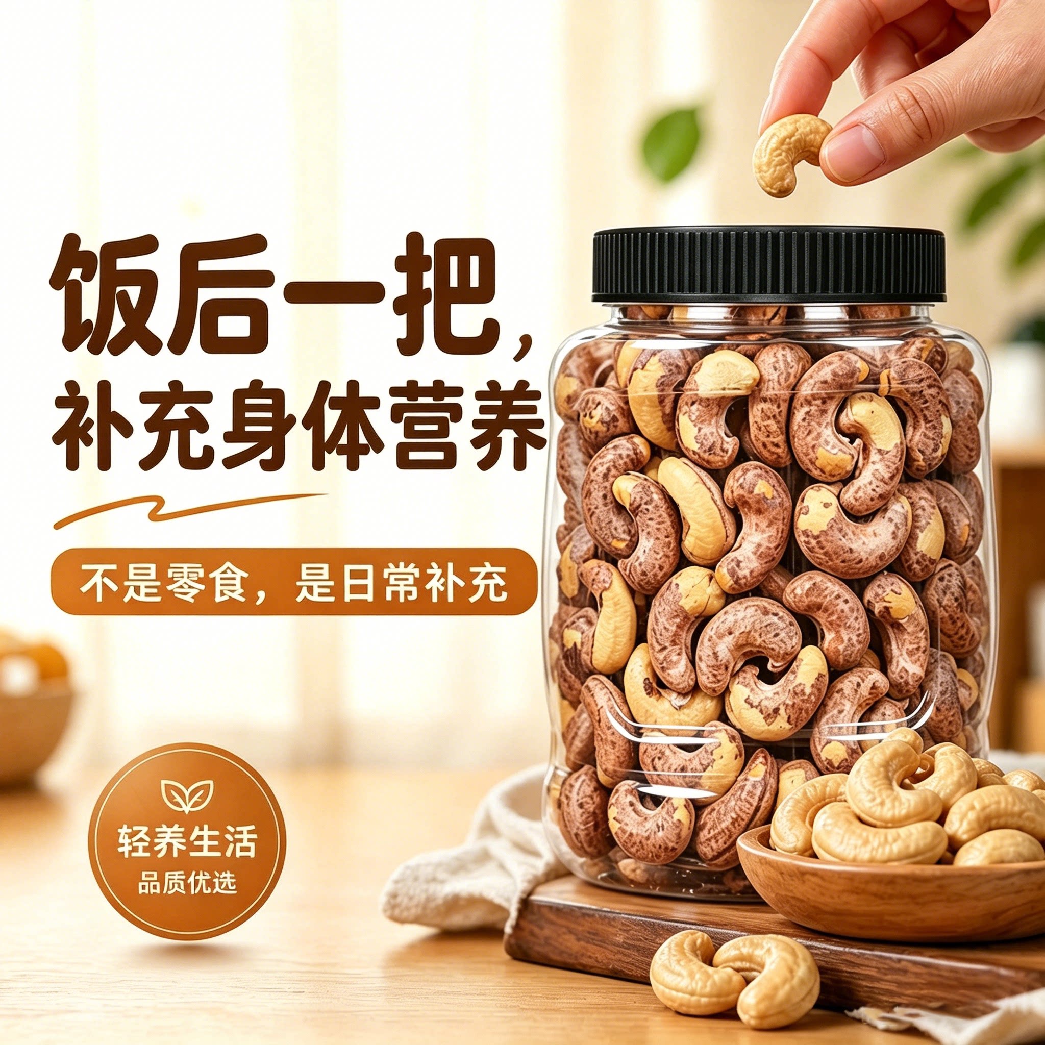 尚恰带皮腰果盐焗紫皮腰果坚果图片