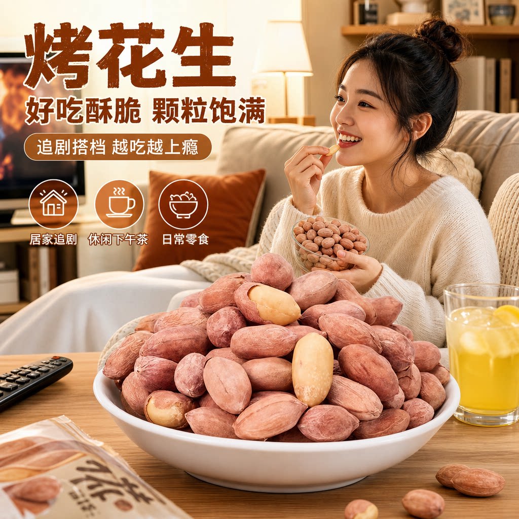 尚恰脱油五香烤花生新货下酒图片