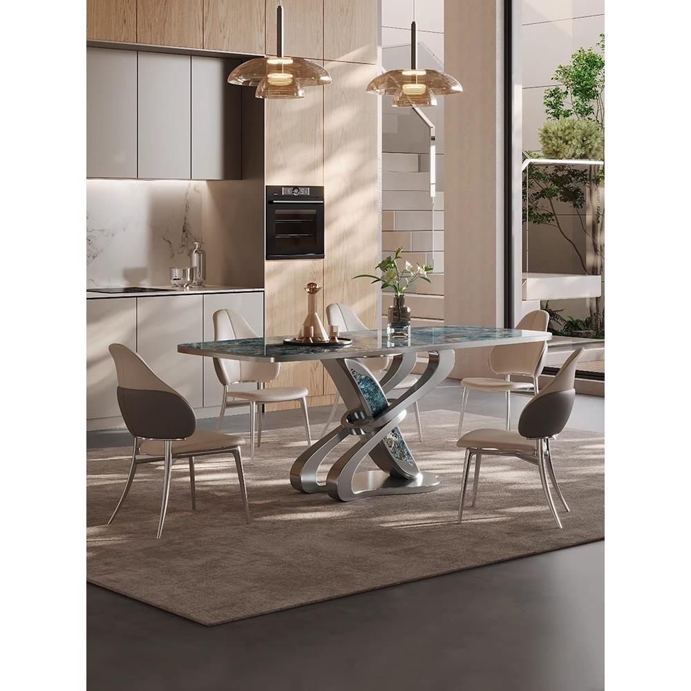 Trust奢与简 意式极简岩板奢石餐桌现代简约小户型家用吃饭桌