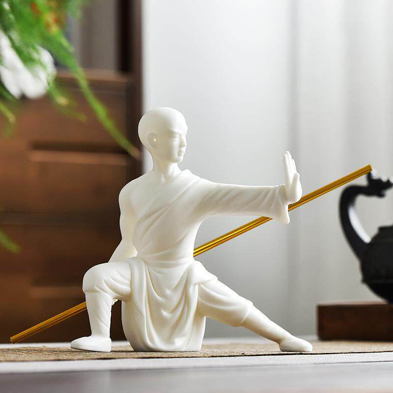 功夫小子陶瓷紫砂摆件中华武术少林武僧人物办公室装饰品家居摆饰