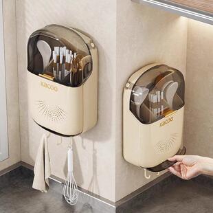 放筷子勺子餐具收纳盒壁挂式家用高档新款快子筷子筒免打孔筷笼