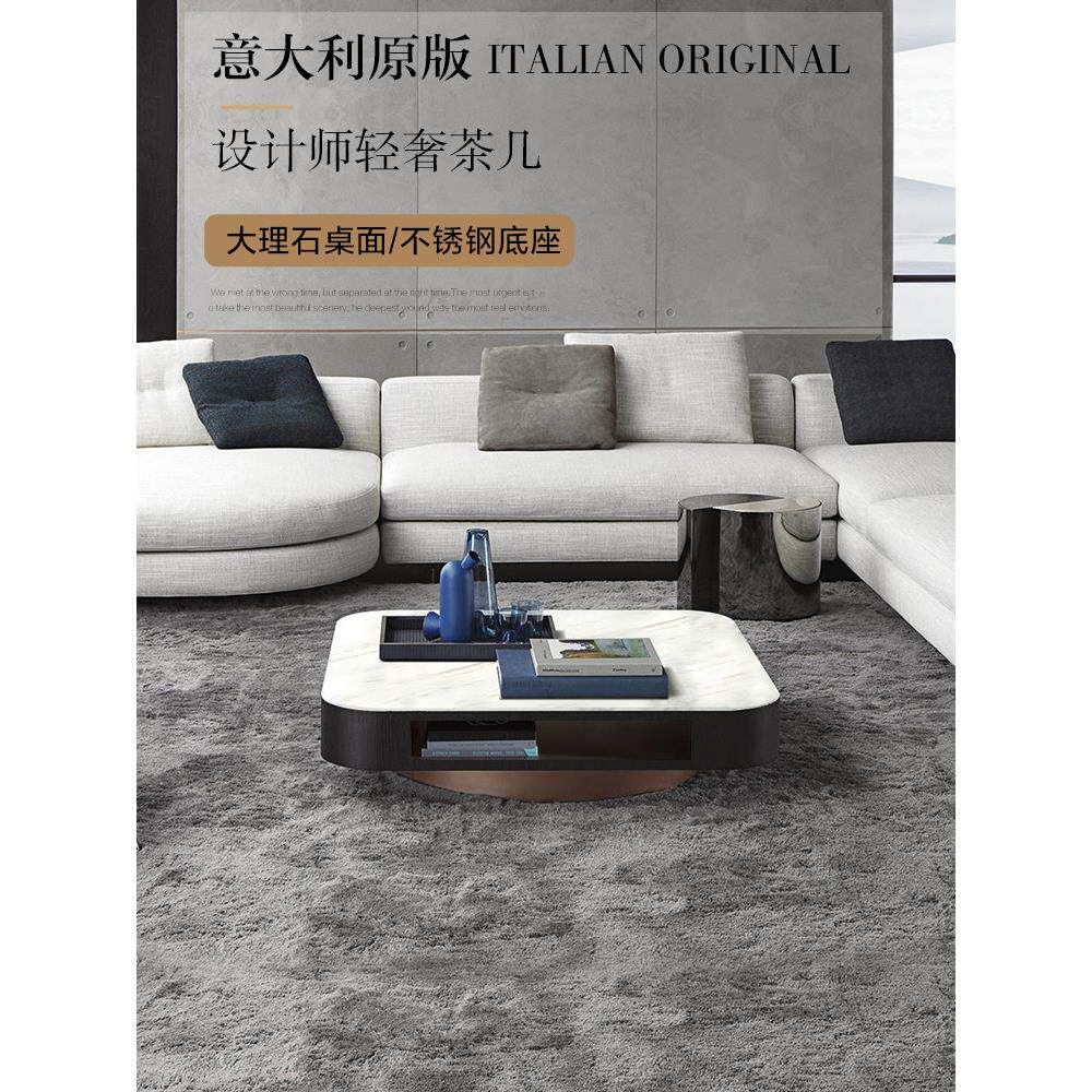 北欧大理石茶几轻奢网红后现代简约小户型客厅茶桌创意圆形茶几