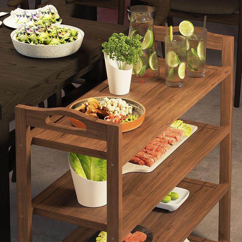 火锅架子放菜商用饭店串串烤肉放菜品层架楠竹厨房蔬菜置物架落地