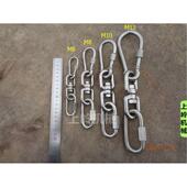 登山弹簧锁扣 304不锈钢旋转8字环 万向牛头钩 狗大铁链配件