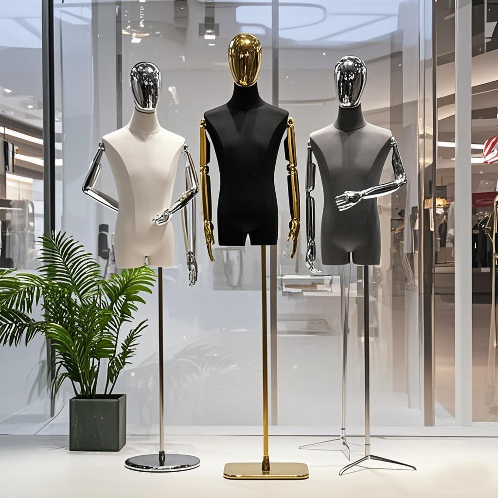 韩版高档潮牌服装店男模特道具半身麂皮绒模特架子全身人体展示架