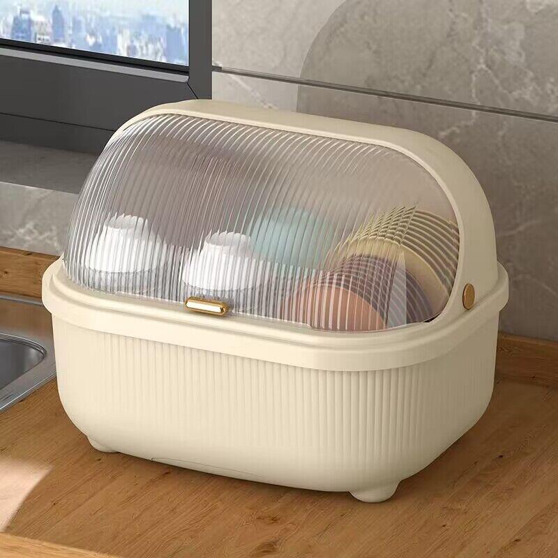 碗筷收纳盒沥水架厨房多功能带盖碗碟碗架子家用大容量密封防蟑螂