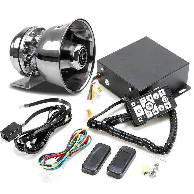 汽车船用汽笛汽车报警喇叭12V24V消防工程有线喊高功率200W瓦