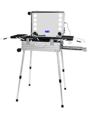 2025新款obox化妆箱专业跟妆师专用铝镁合金跟妆箱带灯镜子拉杆箱