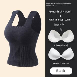保暖背心妇女的小乳房内衣美丽的背部吊带胸垫底衬衫秋衣漫画增厚