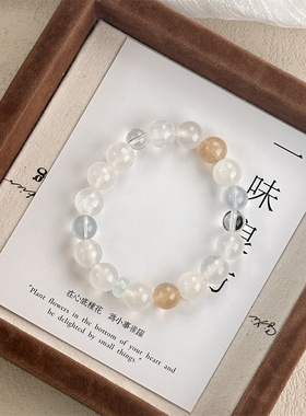 【落雪时冬】一味良方原创清冷感手链手工10mm串珠手串百搭饰品