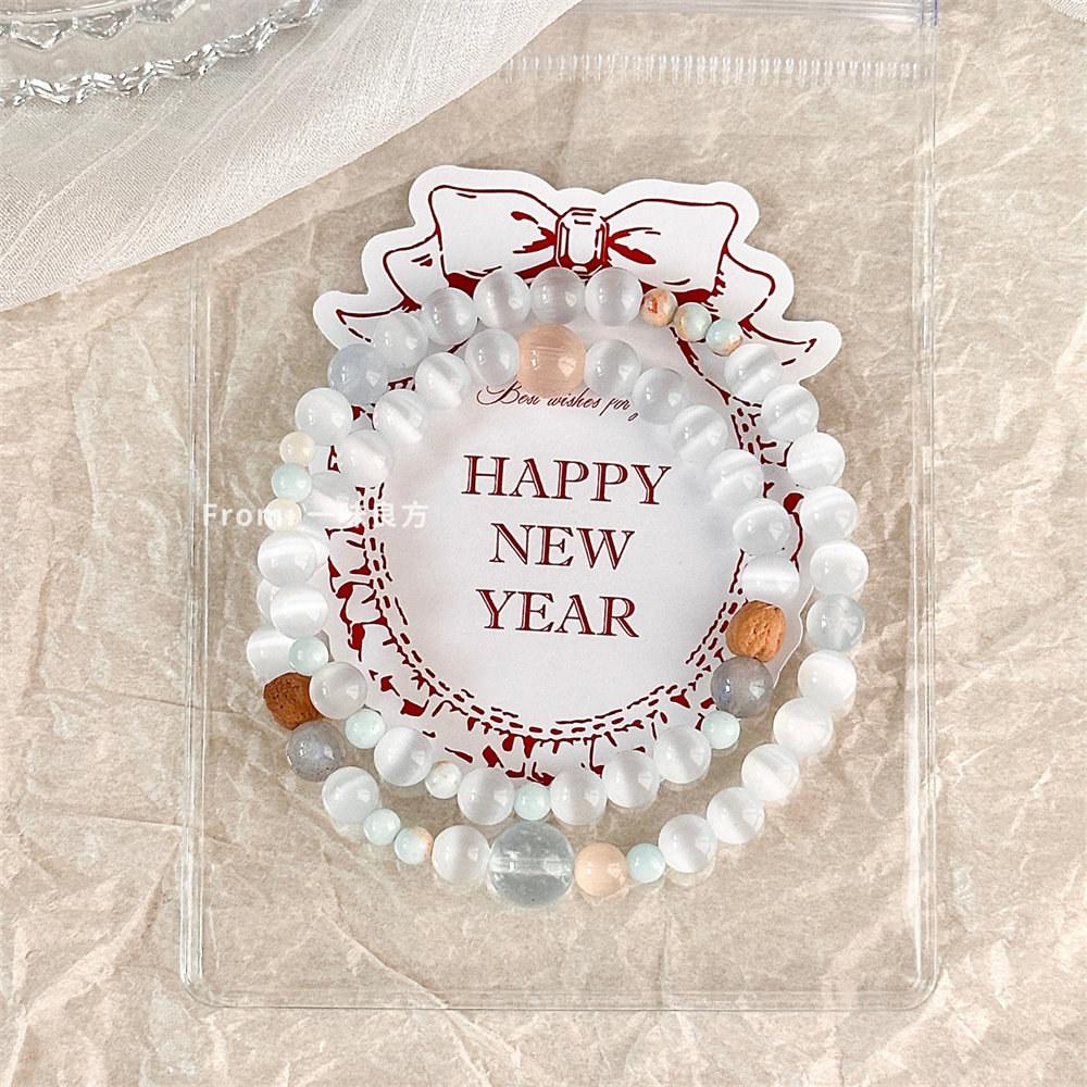 【春野山奈】一味良方原创小清新白色手串女生时尚饰品百搭手链