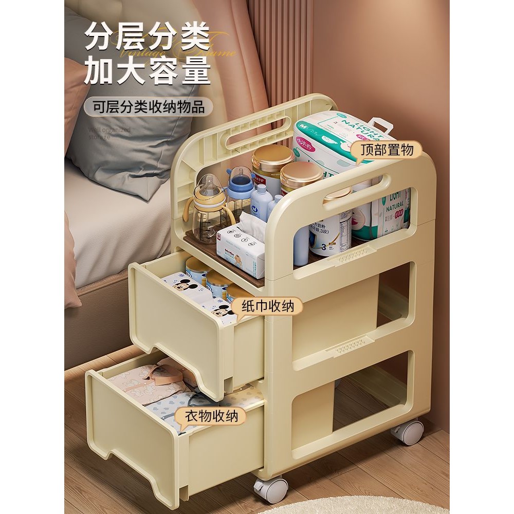 婴儿用品置物架多层移动收纳柜
