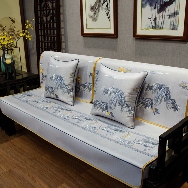 热销中式沙发靠背巾红木家具坐垫全盖布实木组合沙发巾套罩巾防滑