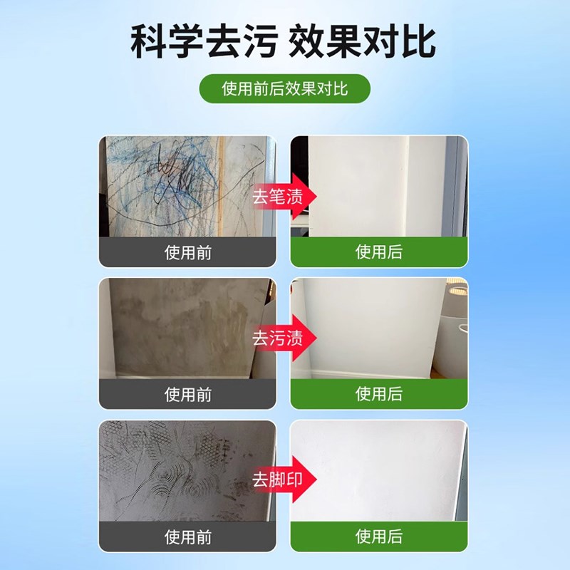 热销墙面去污神器乳胶漆白墙涂鸦蜡笔铅笔脚印清洁剂家用多功能擦