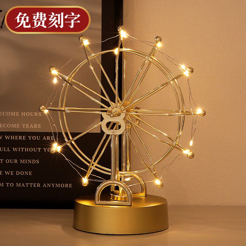 热销旋转摩天轮摆件家居装饰品客厅酒柜灯办公室桌面现代轻奢玄关