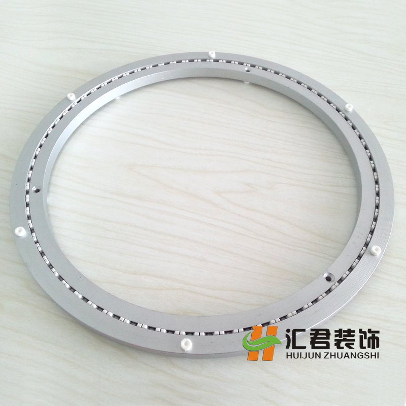热销消音铝合金餐桌转盘圆桌转盘底座轴承木质大理石玻璃轨道450m