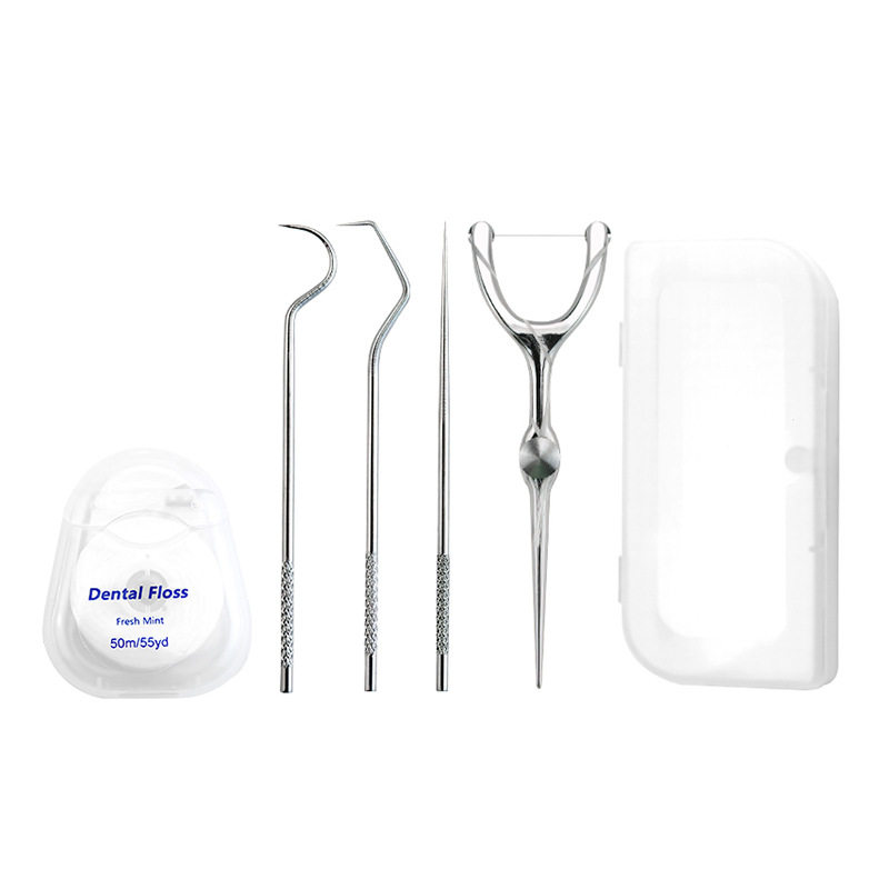 Stainless steel dental floss toothpick oral cleaning tool