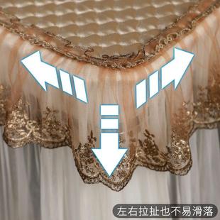 蕾丝方桌盖布防滑布艺全包套罩 茶几桌布长方形客厅餐桌防尘垫欧式