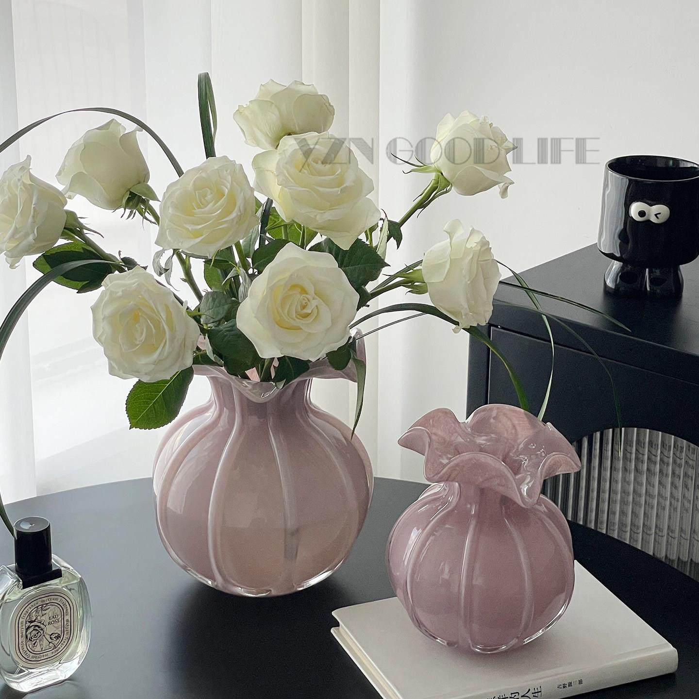 琉璃花瓶轻奢风高级感玻璃水培鲜花玫瑰插花创意客厅餐桌装饰摆饰,家居饰品,花瓶,淘宝优惠券,粉丝福利购,淘宝优惠卷